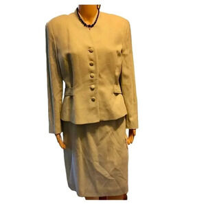 Jones New York 100% Pure Wool women Skirt Suit Career Wear Set Size 14P